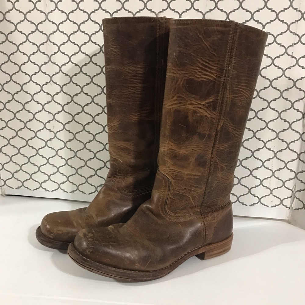 Frye Campus Brown Leather Women's Riding Boots Size 9M - Picture 4 of 12